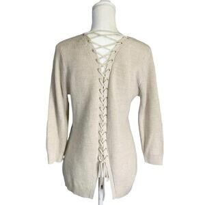 Soho‎ Tie Back Long sleeve Slouchy Breathable Cozy Cable Knit Sweater Medium